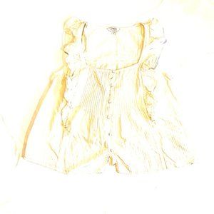 Express - Medium - Ruffle Sleeve Beige Top